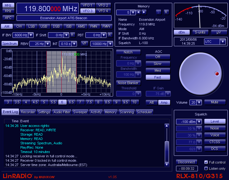 RLX-800 Java Applet (Client-Side User Interface)